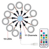 LED Sparkle Ring Light Circle Module WS2812B Individually Addressable RGB Atmosphere Lamp 17 Key Music Remote Control for Party