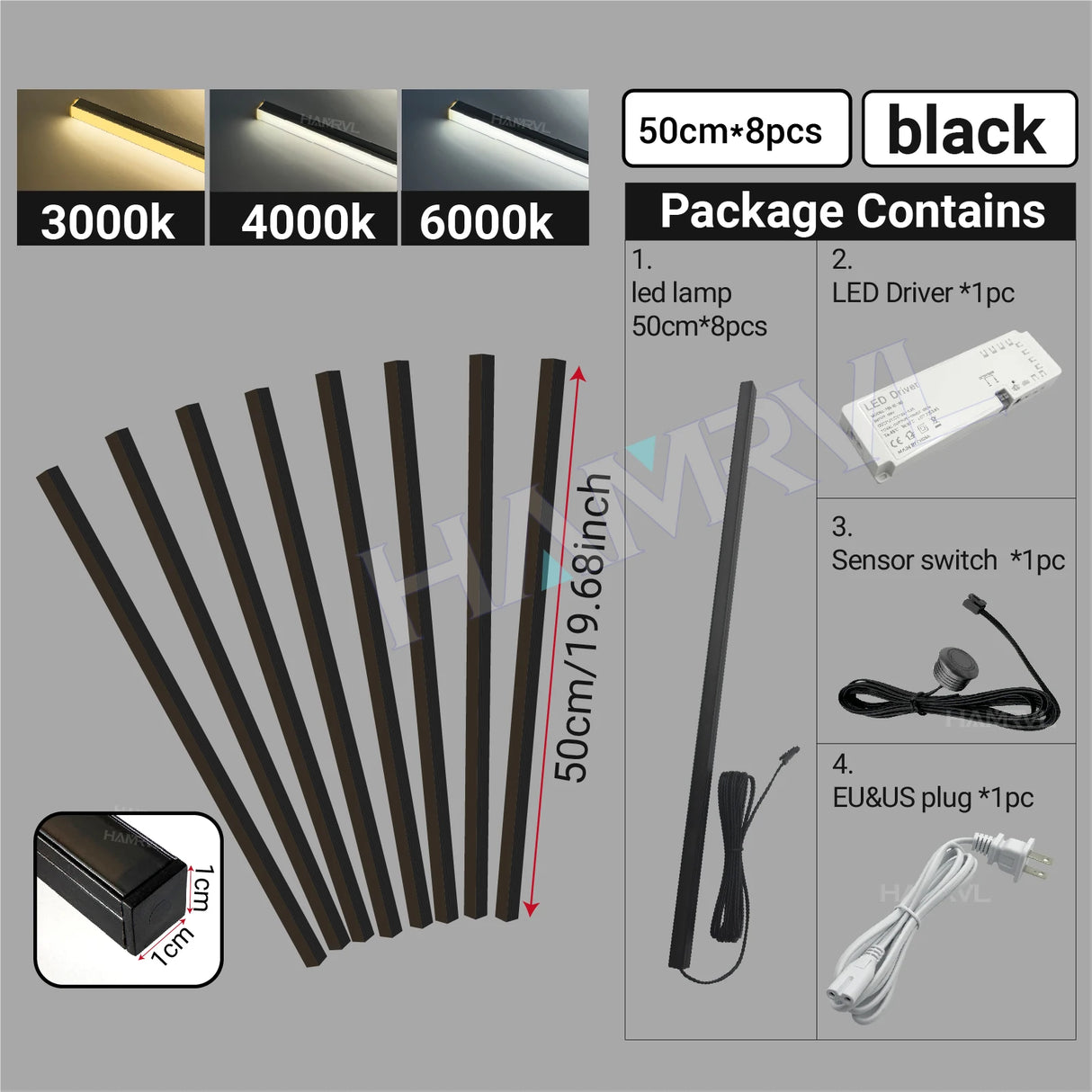LED Strip Light for Wood Slat Wall Panel - Recessed Self-Adhesive Lighting