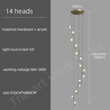 Modern Duplex Staircase LED Pendant Light - Living Room Long Hanging Lamp