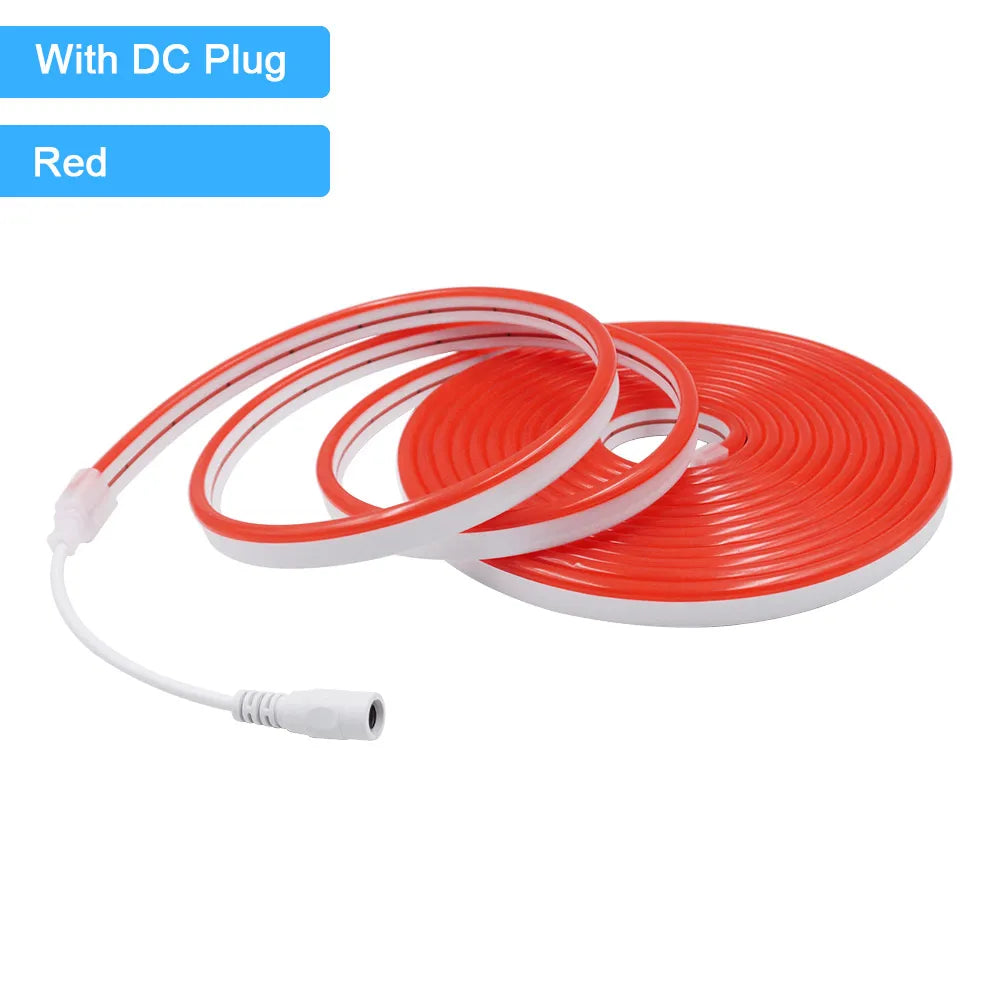 12V/24V Waterproof Flexible LED Neon Strip Light (6x12mm Silicone Rope) - DIY Neon Sign Light with DC Plug / 2-Pin Wire Option