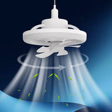 LED Fan Light 360° Rotation Ceiling Lamp E27 Ventilator 48/60W Lamp Remote Control Cooling Fan Dimming Lighting for Living Room