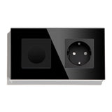 Dimmer Light Switch Rotary Knob Glass Mechanical LED Dimmable Wall Mounted Switches EU Standard Switches