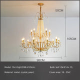 American Black Candle LED Chandelier - Luxury Crystal Pendant for Stairs