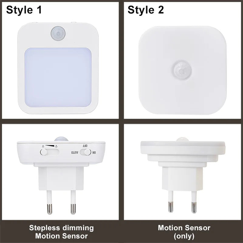 Night Light Motion Sensor With LED Light EU Plug Lamps Children Night Light Wireless Night Lamp For Bedside Table Bedroom