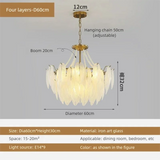 French Feather Chandelier Modern Luxury Glass Lamp For Living Room Restaurat Bedroom Villa Kitchen Home Decor Hotel Hall Lamp