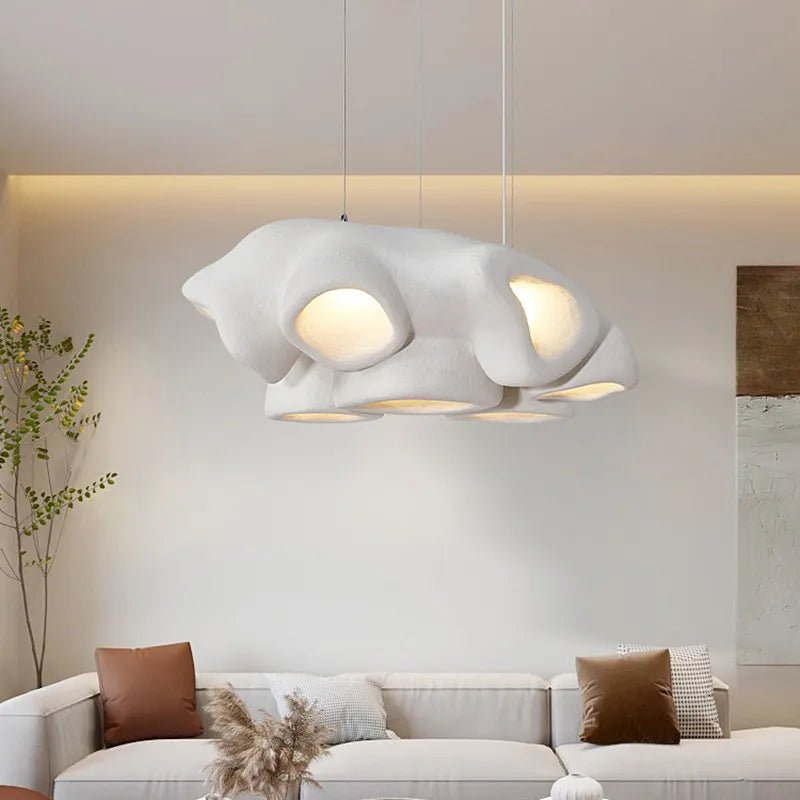 Nordic Living Room Wabi -Sabi Chandelier Minimalist Designer Dining Room Decoration Lamp Bar Restaurant Cafe's LED Pendant Lighting