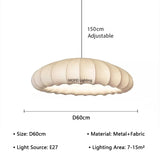 Japanese Wabi Sabi Fabric E27 Pendant Light Living Dining Room Minimalism Chandelier Designer Home Decor Bedroom Hanging Lamp