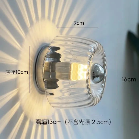 LED Bauhaus Glass Wall Lamp Nordic Retro Personality Wall Decor Lamps Modern Living Room Hallway Corridor Ceiling Light Fixtures