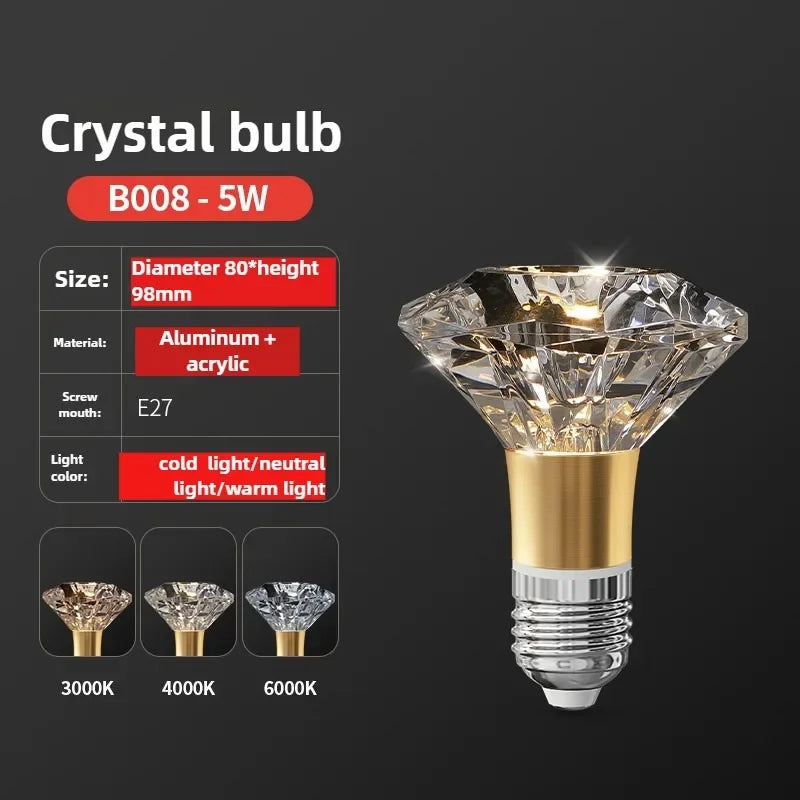 Super Bright LED Crystal Bulb  E27/E14 European Home Light  Dining Room Chandelier warm white cold white 110v 220v 230v 240v