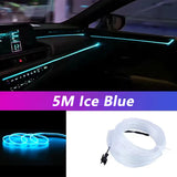 5M Car Interior LED Strip Light - Neon EL Wiring Decorative Lamp for Auto