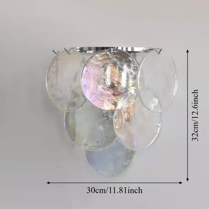 Italian Murano Glass LED Wall Lamp - Luxury Decorative Sconce Light Fixture for Bedroom Bedside, Living Room & Restaurant