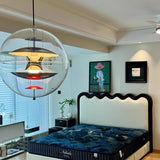 Modern Acrylic Pendant Light, White Gold Silver Circular Danish Design Pendant Light Nordic Luxury Bedroom Decoration Lamp