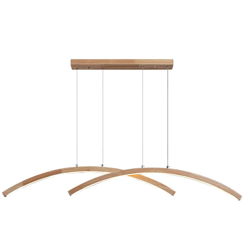 Wooden Restaurant Pendant Lamp Modern Simple Creative Log Living Room Dining Table Light LED Coffee Shop Bar Counter Chandelier