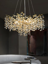 Modern Luxury LED Crystal Chandelier - Elegant Hanging Light for Living Room