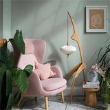 New Chinese Wabi-Sabi Solid Wood Floor Lamp - Creative Retro Standing Light Fixture for Living Room, Study & Bedroom