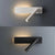 6W LED Wall Lamp Reading Light for Bedroom Hotel Headboard Night Book Lamp Rotation Bedside Wall Light with 3W Spot Led Light