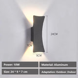 IP65 Waterproof Outdoor Aluminum Wall Light - Modern Black & White Exterior Sconce Fixture for Courtyard, Entrance, Porch & Garden