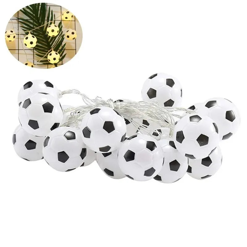 10 LEDs Football String Lights DIY Soccer Accessories Atmosphere for Bar Club Party Decoration Fans Supplies