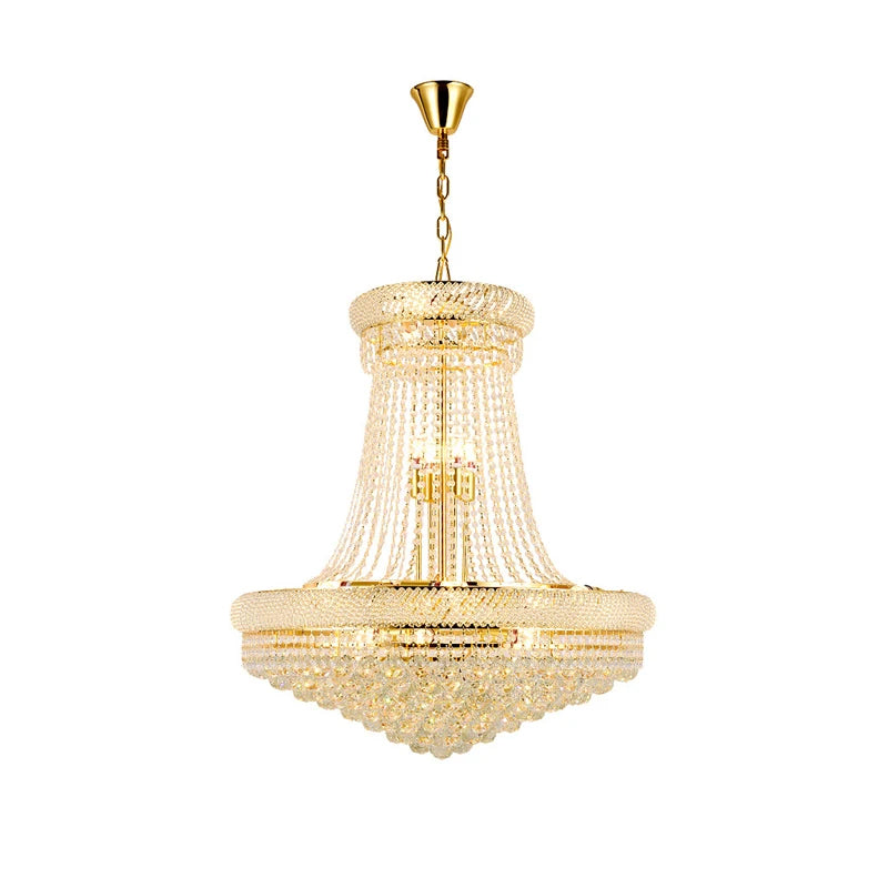 Hanging Lamps Lustre Suspension Luminaire Lampen For Living Room Luxury Round K9 Crystal Gold 2025 Ceiling Chandelier Lighting