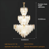 Villa Chandeliers Duplex Ceiling Living Room Lamps Creative Leaves Ginkgo Leaves Crystal Glass High-end Wholesale Pendant Lamps
