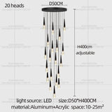 Nordic Modern Home Decoration Chandelier Hanging Stairs Pendant Light Villa Living Room Kitchen Pendent Lamp Indoor Lighting