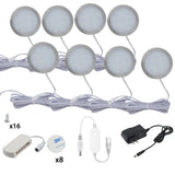 Zigbee3.0 DC12V Round Cabinet Lamp White 3000K/6000K Dimmable Timer Closet Shelf Tuya APP Voice Control for Alexa Google 2-9Pcs