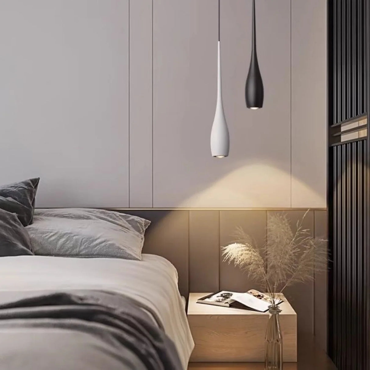 LED Pendant Light 6W Adjustable Height Touch Switch Modern Minimalist Creative Design Chandelier for Bedroom Bedside Bar