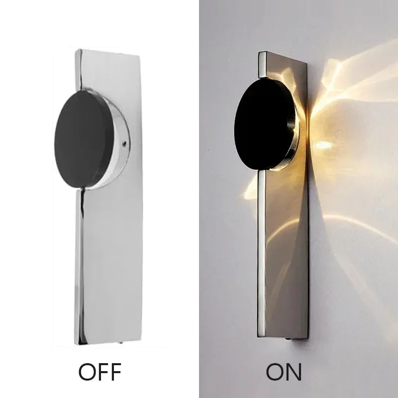 Modern LED Wall Light Rotatable Corrugated Wall Lamp Stainless Steel Atmosphere Wall Sconces Hotel Bedroom Bedhead Lights
