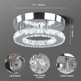 Modern FRIXCHUR LED Round Crystal Chandelier Ceiling Lamp Home Applianc Room Decor Small Mini Simple for Kitchen Stairs