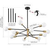 Modern LED Pendant Lights 4/6/8/10/12H Chandelier For Living Room Dining Room Bedroom Hotel Hall Indoor Decor Lighting Fixtures