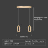 Modern Rings LED Chandeliers For Staircase Luxury Long Hanging pendant Lamps Gold Creative Indoor Attic Lighting Lustre Fixtures