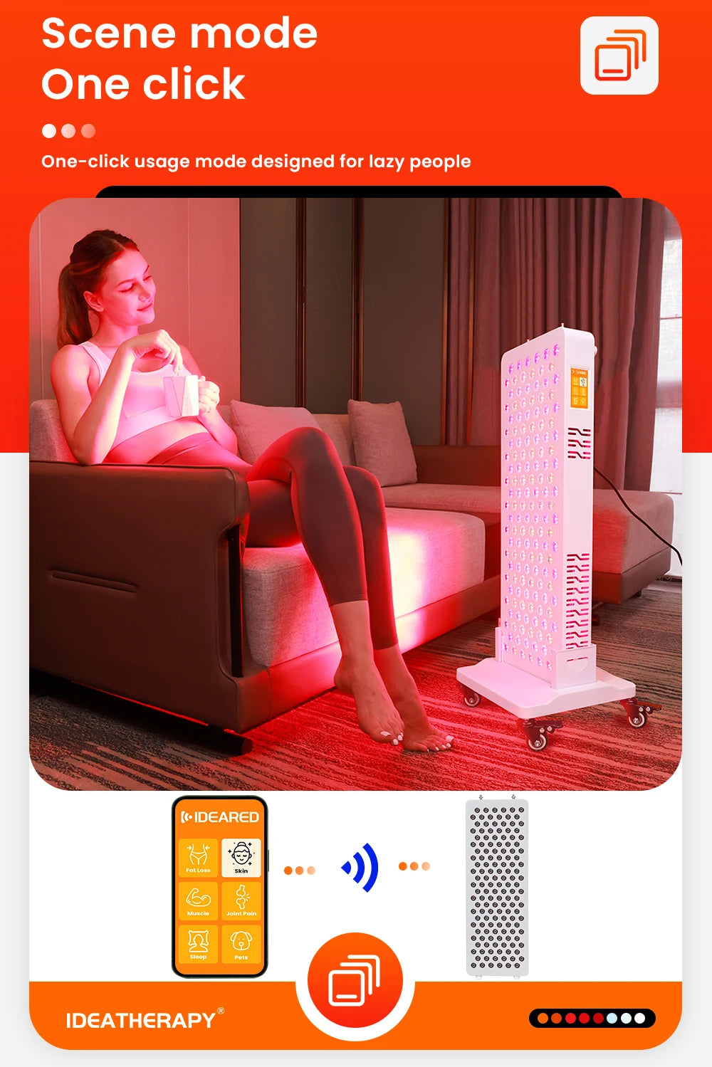 Red light therapy bluetooth function red light therapy 8 wavelengths red light therapy panel with touch screen