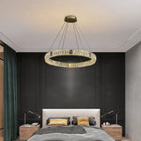 Nordic Luxury Ring K9 Crystal Chandelier Villa Living Dining Room Bedroom Ceiling LED Pendant Light Indoor Lighting Hanging Lamp