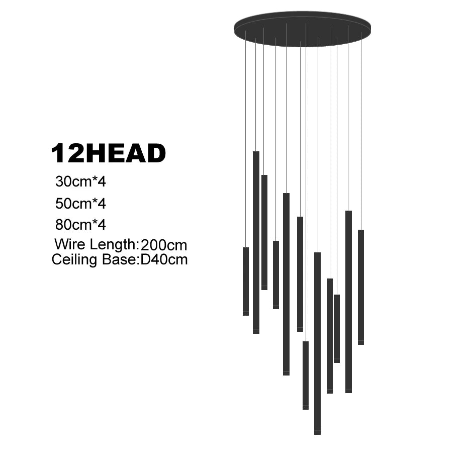 LED Chandeliers For Living Room Stairs Modern Luxury Pendtant Light Villa Attic Ceiling Lamp Hotel Interior Lightin Hanging Lamp