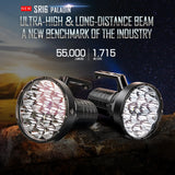 SR16 Tactical Flashlight 55000 Lumen Super Bright Searchlight XHP50.3 HI LED Rechargeable Lantern for Defense Torch