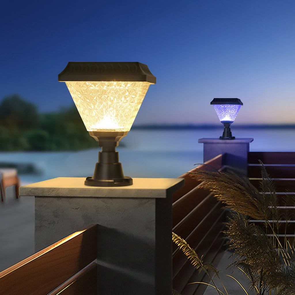 Outdoor LED Solar Column Light - Waterproof Dimmable Garden Pillar Lamp
