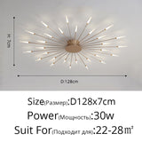 2023 Modern Led Ceiling Chandelier Lamp for Living Dining Room Nordic Creative Bedroom Hall Hanging Ceiling Light Fireworks Lamp
