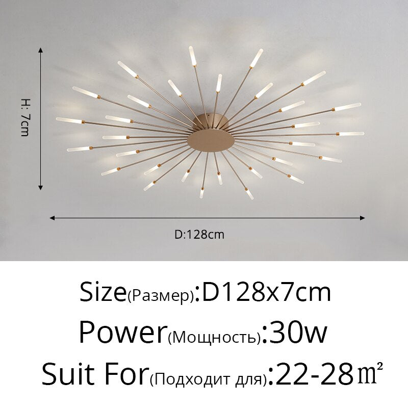 2023 Modern Led Ceiling Chandelier Lamp for Living Dining Room Nordic Creative Bedroom Hall Hanging Ceiling Light Fireworks Lamp