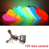 10/5/3/1M EL Wire Light Strip Battery USB Switch Neon Glowing String Lights DIY Rope Tube Halloween Blacklight Multicolor Decor