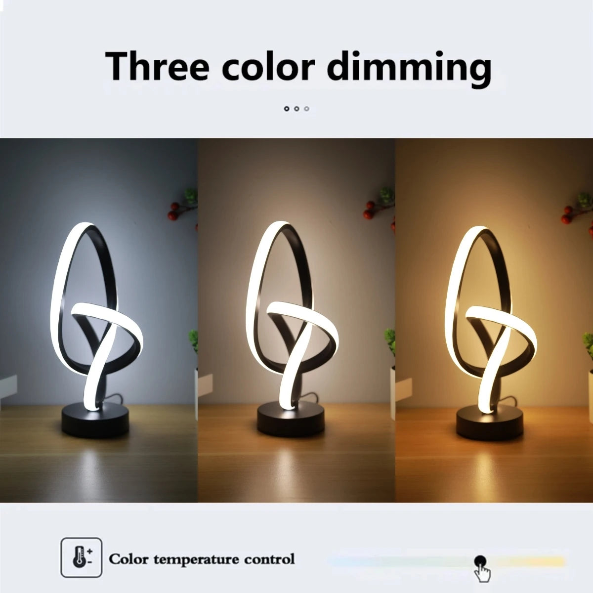 Simple & Creative LED Desk Lamp - USB Powered Three-Color Adjustable Brightness Light