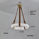 2026 Circular Marble Leather LED Hanging Lamp Modern Bedroom Living Room Main Light Fixture Nordic Faux Marble Pendant Light