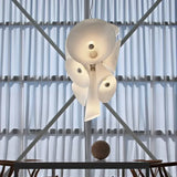 2026 Trumpet White Glass Pendant Lamp - Flared Shade Chandelier for Dining Room