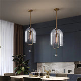 Vintage Chinese glass lantern all copper pendant lights bar counter bedside glass bar restaurant hotel crystal pendant lamps