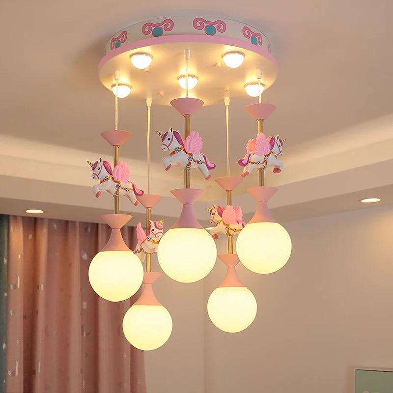Cute ceiling light Fantasy Children's Bedroom Chandeliers Modern Creative LED lamp with animal Living Room girls bed room light