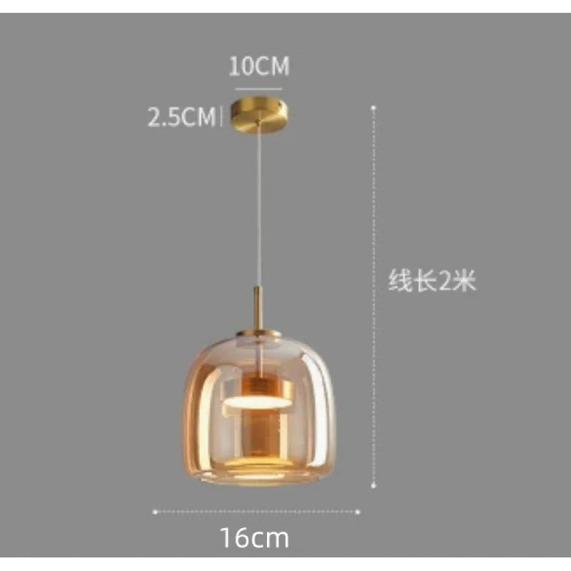 Zhongshan glass lighting fixtures Nordic modern minimalist  bar counter restaurant chandelier living room art designer iron