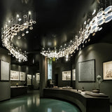 Customable Modern Chandelier Hotel Restaurant Lobby Pendant Light Luxury Villa High Ceiling Lighting Hall Glass Hanging Lamp