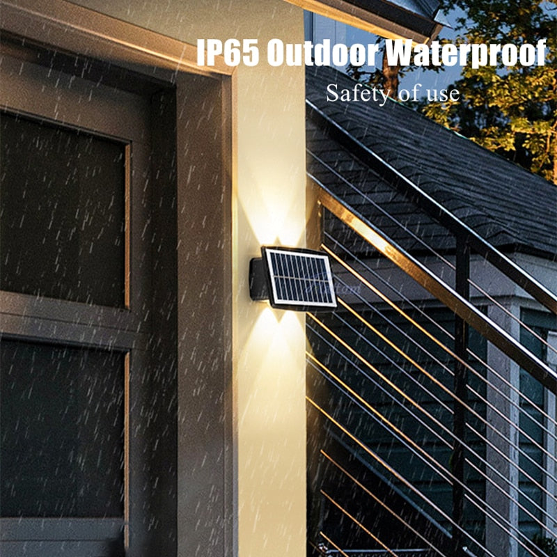 2023 NEW Strong Brightness Solar LED Outdoor Wall Lamps Waterproof Garden Decors Lamp Balcony Courtyard Outdoor Solar Wall Light