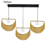 Nordic chandelier ins style tassel Glass ball chandelier minimalist hotel bedroom bedside lamp girl lamp restaurant drop light