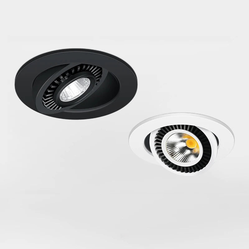 Recessed 360° Rotating Dimmable COB LED Downlights 7W 9W 12W 15W 18W 20W Ceiling SpotLights AC85~265V Lobby Living Room Bedroom