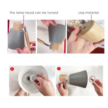 Modern solid wood living room pendant lamp E27 ceiling lamp bedroom ceiling pendant lamp hotel restaurant interior lighting bulb